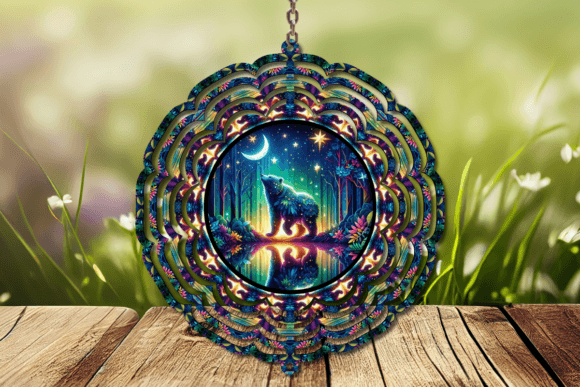 Download Northern Lights Bear Wind Spinner - Wind spinner Collection