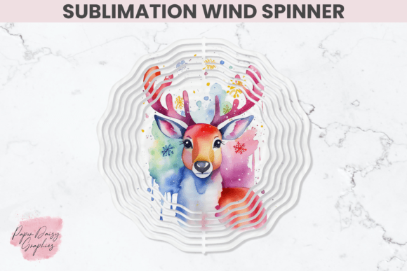 Download Reindeer Sublimation Wind Spinner - Wind spinner Collection