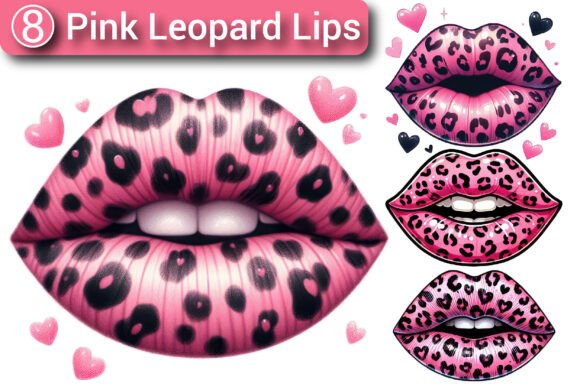 Download Pink Leopard Lips Clipart Sublimation - Premium Bundle