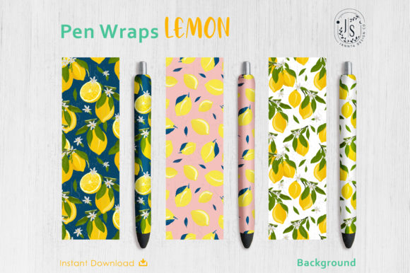 Download Lemon Fruit Pen Wraps PNG File Set - Pen wraps Collection