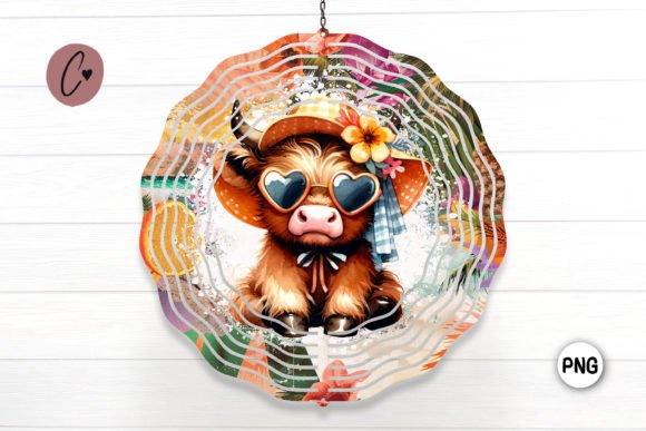 Download Summer Highland Cow Wind Spinner PNG - Wind spinner Collection