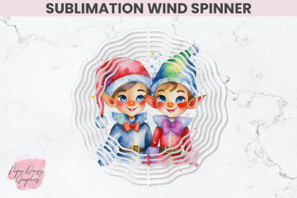 Download Christmas Elves Sublimation Wind Spinner - Wind spinner Collection