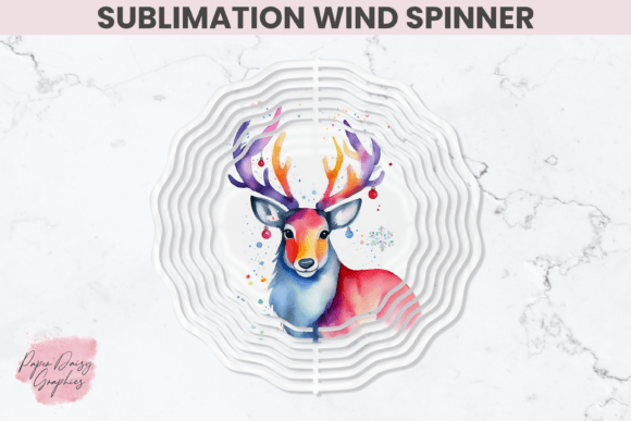 Download Reindeer Sublimation Wind Spinner - Wind spinner Collection