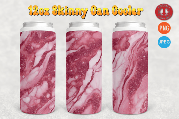 Download Pink Glitter Marble 12oz Skinny Can Cool - Can cool Collection