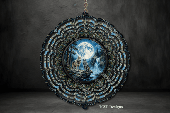 Download Wolf Moon Wind Spinner - Wind spinner Collection