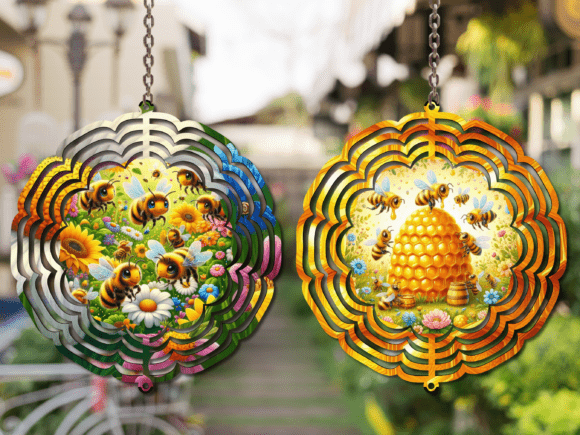 Download Cute Honey Bees Wind Spinner PNG - Wind spinner Collection
