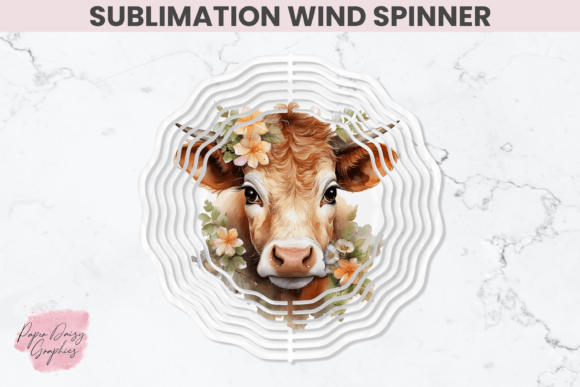 Download Floral Cow Sublimation Wind Spinner - Wind spinner Collection